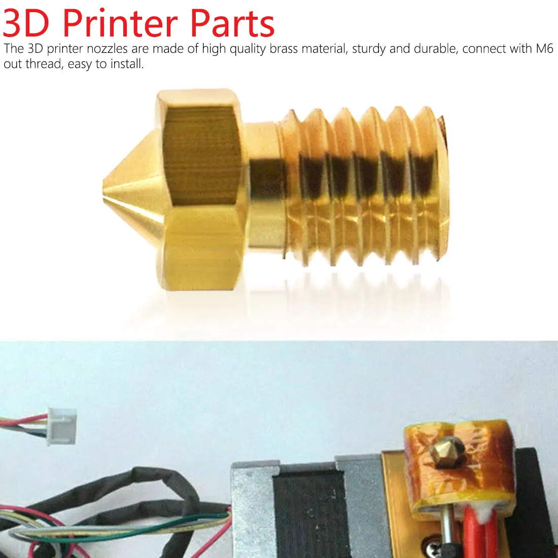 3D принтеры аксессуары для 1 75 мм 3 0 filamet V5 V6 M6 резное сопло 2 25 4 5 6 8 мм|Детали и