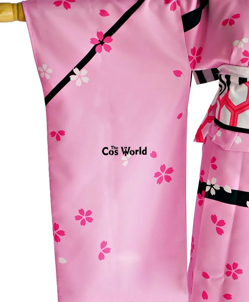 

Fate Zero Stay Night Saber Pink Flower Kimono Yukata Dress Uniform Outfit Anime Cosplay Costumes