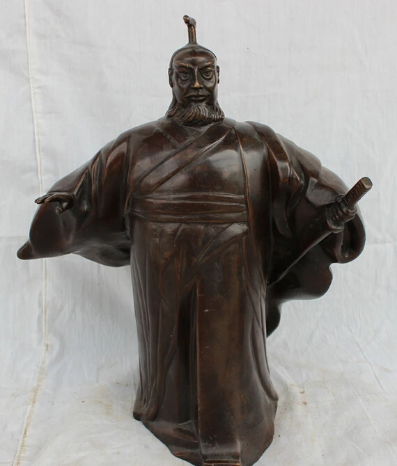 song voge gem S3108 11&quot Chinese Bronze Great Warrior Dynasty First Emperor of Qin Shi Huang Statue | Дом и сад