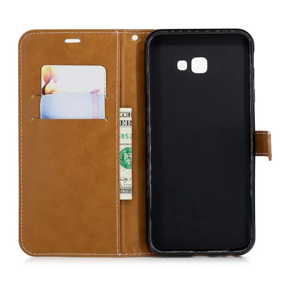 Джинсовый разноцветный чехол для samsung Galaxy J4 Plus J415F J415 SM-J415F J4Plus J 4 из искусственной кожи кожаный чехол-книжка