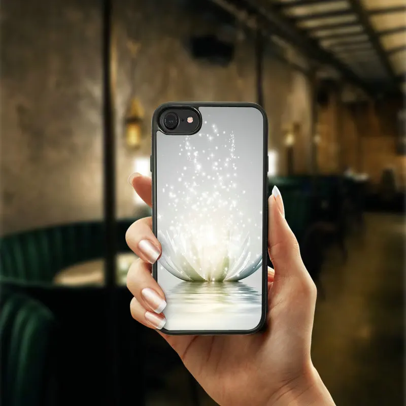 Красота лотос черный сотовый телефон чехлы Жесткий pc ТПУ пластик чехол для