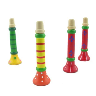 13 см красочные деревянные трубы Buglet Hooter Bugle образовательные игрушки для детей|toy