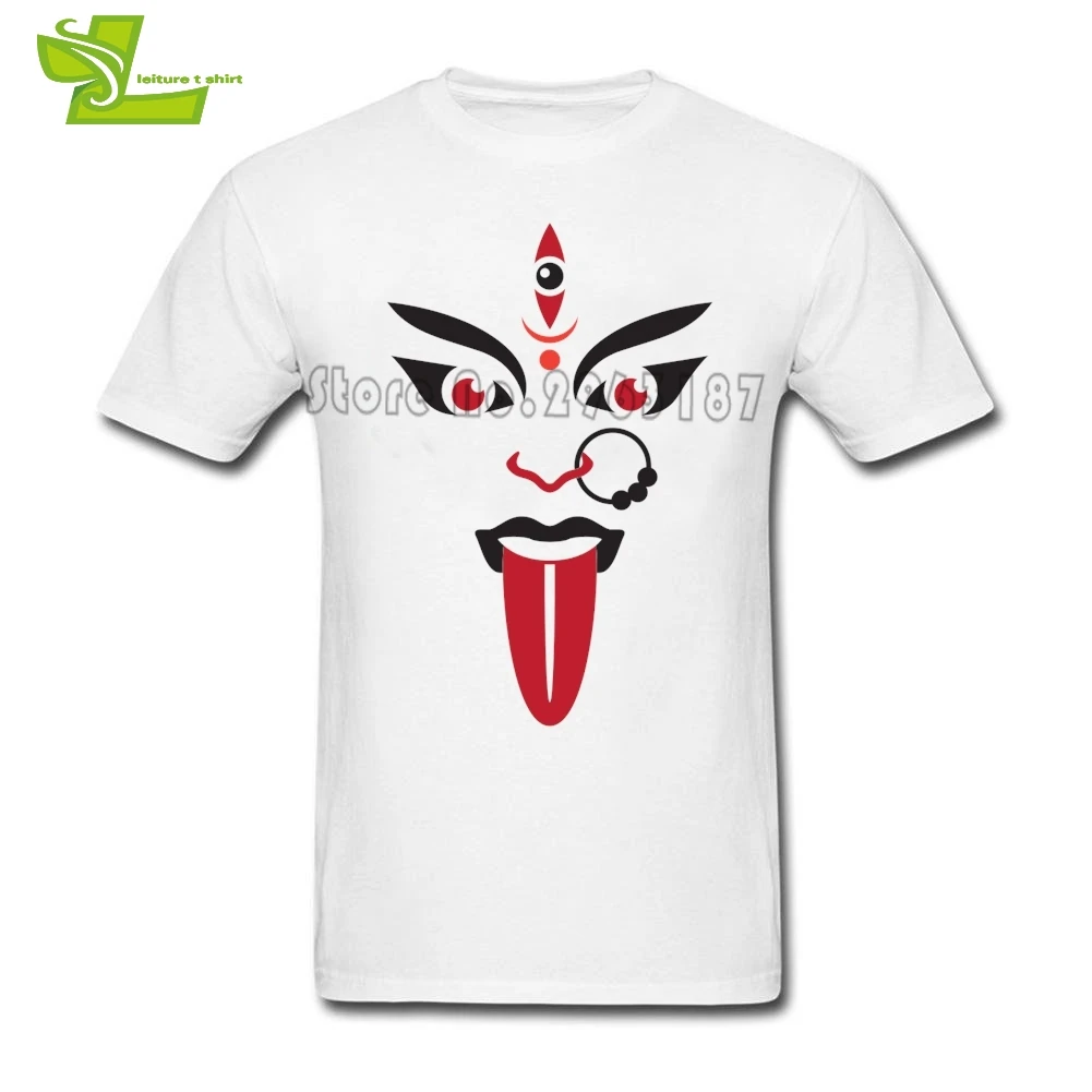 Hindu Goddess Kali T Shirt Man Summer Round Neck Club Tees Male Latest Big Tshirts Leisure Normal Loose Dad Tee Shirts | Мужская одежда