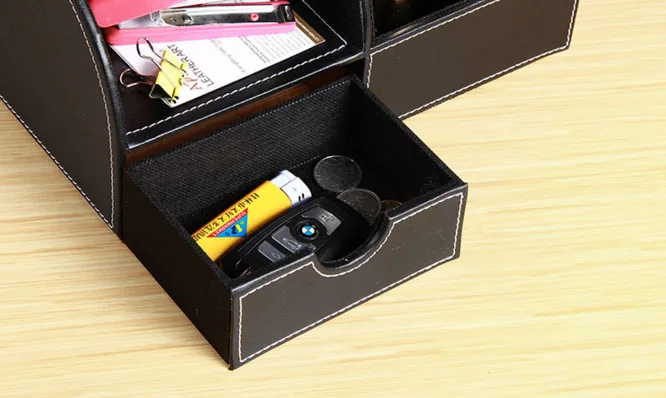 

Multifunction Luxury PU Leather Office Desk School Supplies Accessories Pen Pencil Stationery Card Organizer DIY Storage Case
