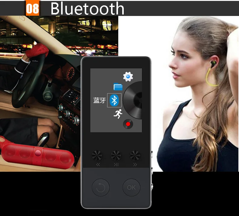 Новинка, металлический Bluetooth MP4 плеер 8 ГБ, экран 1,8 дюйма, воспроизведение 50 часов с fm-радио, электронная книга, аудио, видео плеер, портативный Walkman