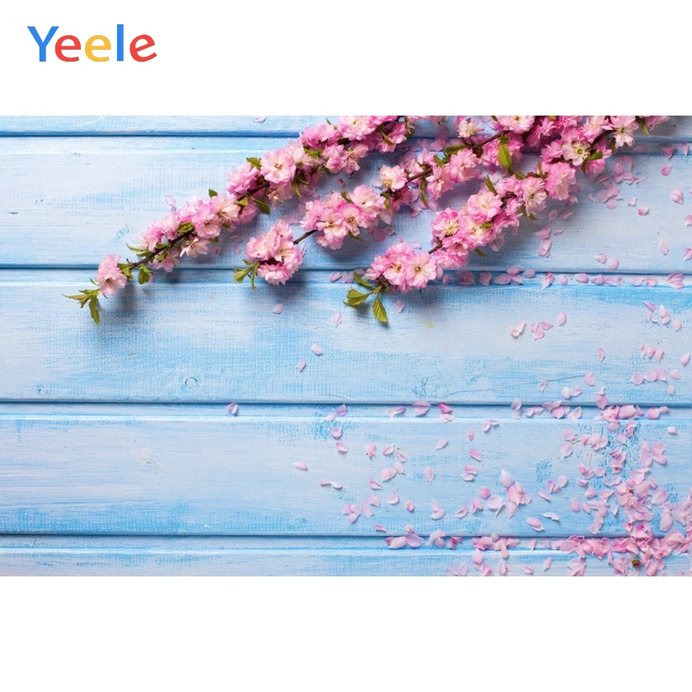 

Yeele Wooden Board Planks Petal Fresh Flower Portrait Photography Backgrounds Customized Photographic Backdrops for Photo Studio