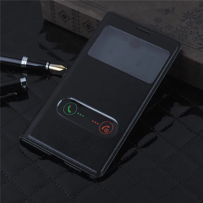 Кожаные откидные чехлы Smart View Show задняя крышка корпус аккумулятора для Samsung Galaxy Note