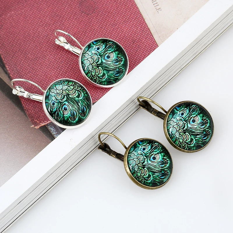Peacock round pendant earring for women bohemian ethnic drop earrings boho mujer moda bijoux hot fashion Franch Hook jewelry | Украшения и