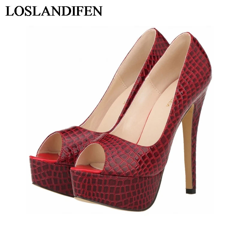 

Fashion Women Ladies Platform Pumps Sexy Peep Toe High Heels Prom Wedding Dress Shoes Snake Print Pumps Shoes NLK-A0071