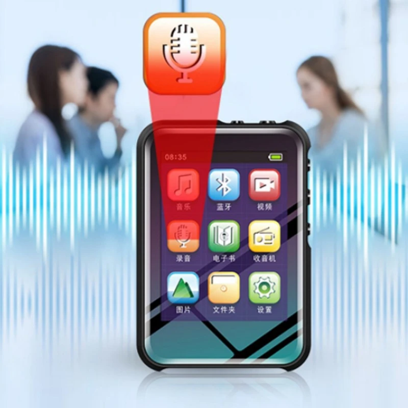 Mini ABS Mp3 Player Built-In 8G Bluetooth Hifi With Speaker Full Press Screen Fm Radio Usb Flac Audio Running Walkman Sport | Электроника