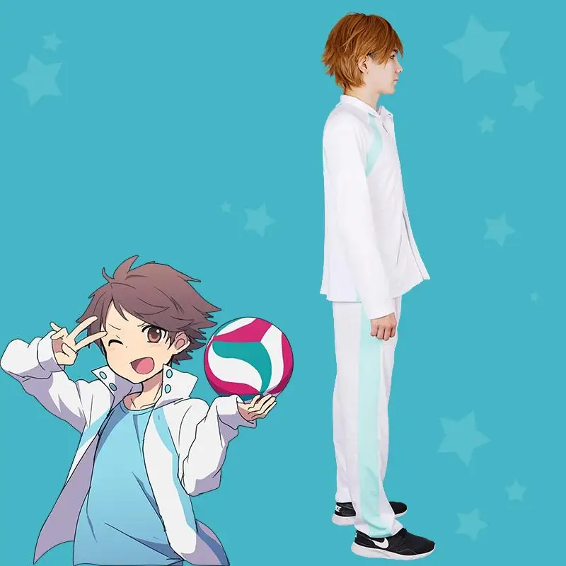 Унисекс аниме Cos Haikyuu! Куртка с коротким рукавом Oikawa Tooru верхняя одежда пальто |
