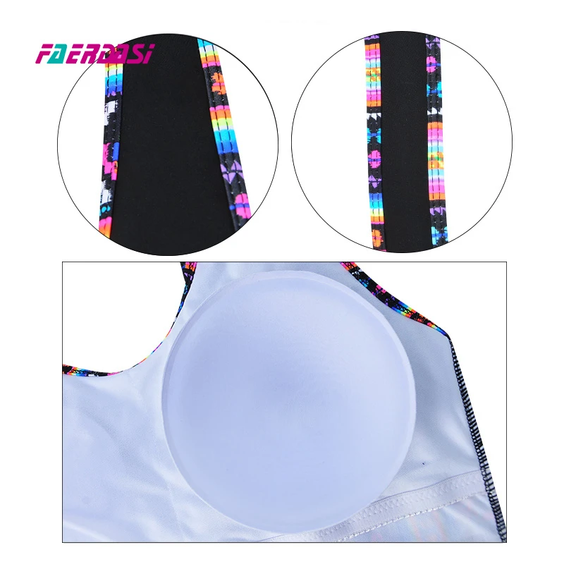 Faerdasi Women Quick Dry Swimsuit New Plus Size One Piece Swimwear Boxer Bottom Swimming Suit Sports Bodysuit Vintage Beachwear | Спорт и