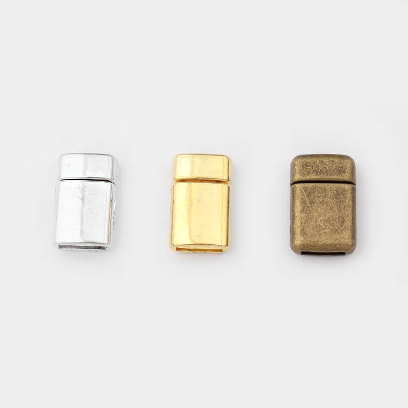

5 Sets Tibetan Silver/ Bronze/Gold Strong Magnetic Clasps fit 10*2mm flat Leather Cord For DIY Bracelet Jewelry Making