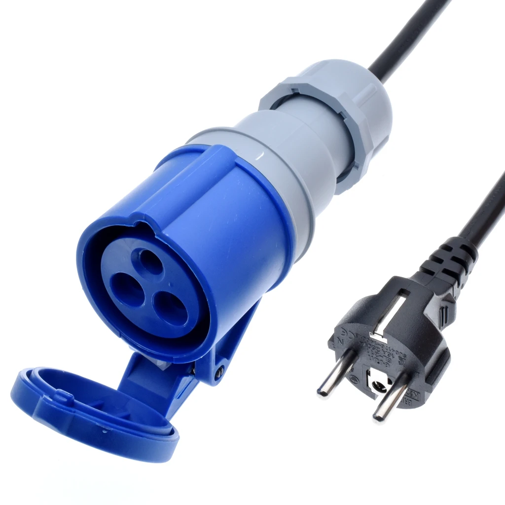 Прямая штепсельная вилка Schuko к шнуру питания IEC309 316 c6 16 А IP44 кабель 1 5 мм 316P6