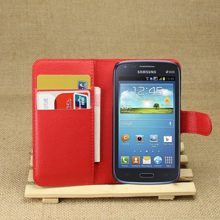 2016 бумажник из искусственной кожи Винтажный чехол для Samsung Galaxy Core I8260 откидной
