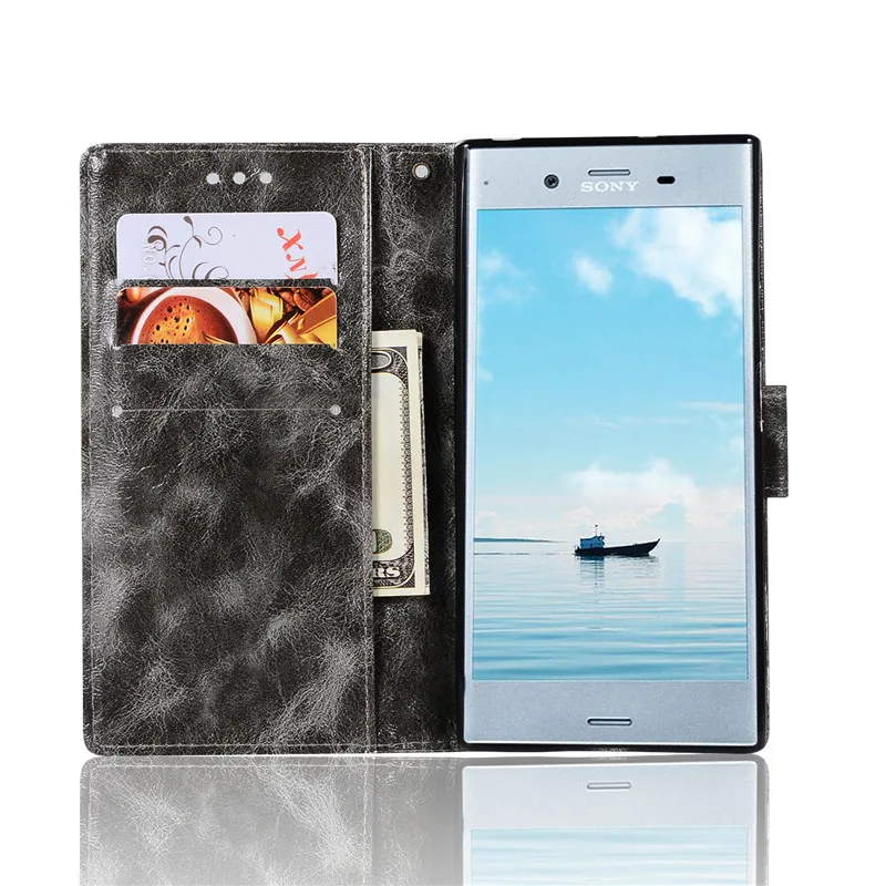 Toparmor высокого класса Ретро Чехол Для Sony Xperia XZ/XZS искусственная кожа флип стент В