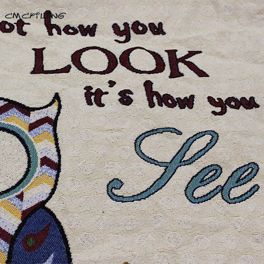 CMCYILING Сова полиэстер хлопок ткань жаккард для квилтинга шитье подушки диванные