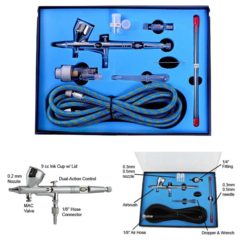 Onnfang 9cc двойного действия арт пистолет-распылитель сопла Краски Аэрограф для