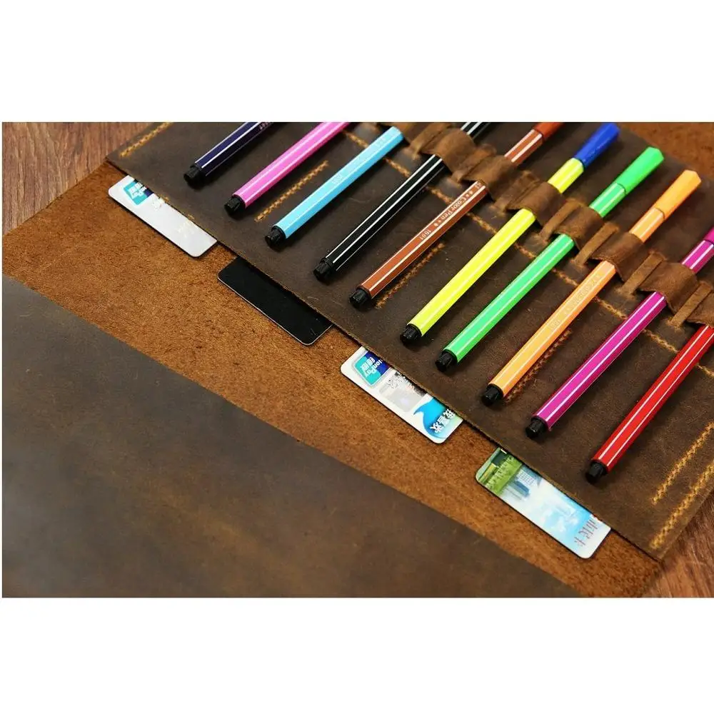 Чехол карандаш из потертой кожи для художника A5 Moleskine кожаный футляр ноутбука