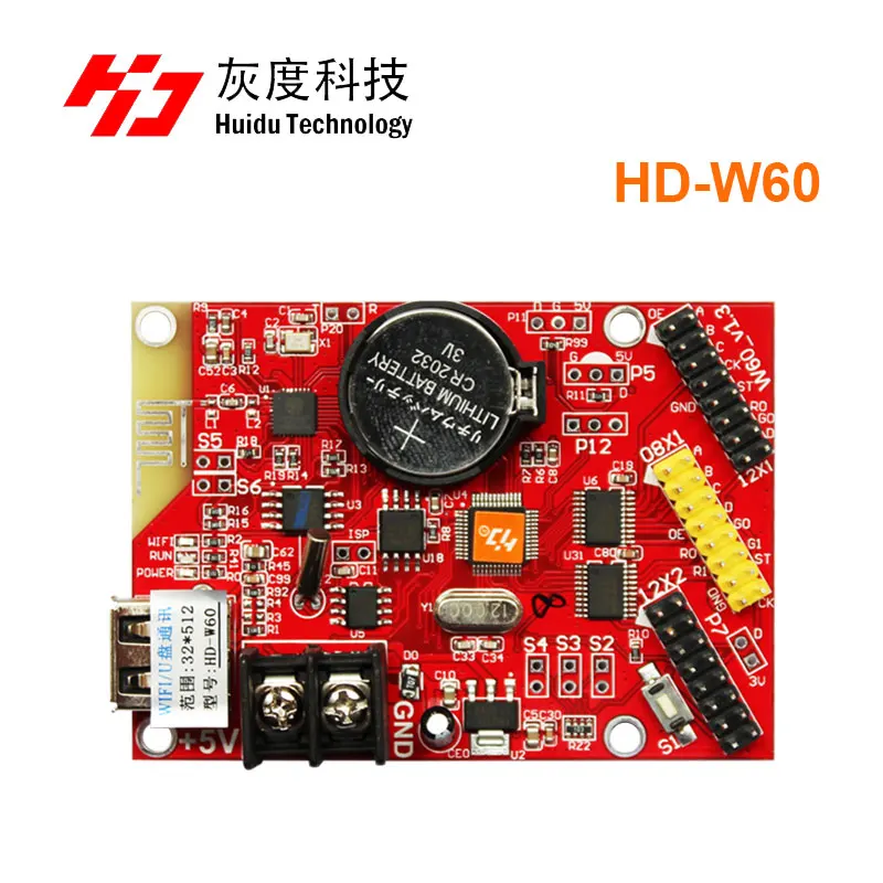 Huidu HD W60 U Disk встроенный WiFi Одноцветный двухцветный светодиодный видеодисплей