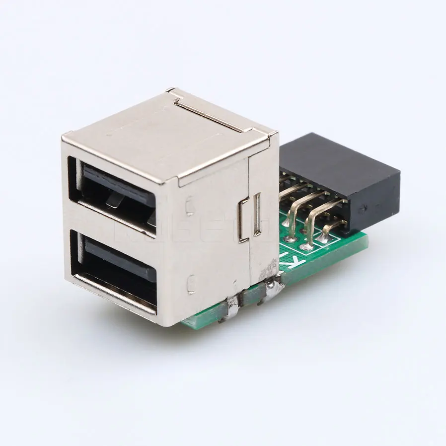 Kebidu Внутренний ПК USB 2 Порты и разъёмы 0 9Pin Female до Женский адаптер конвертер