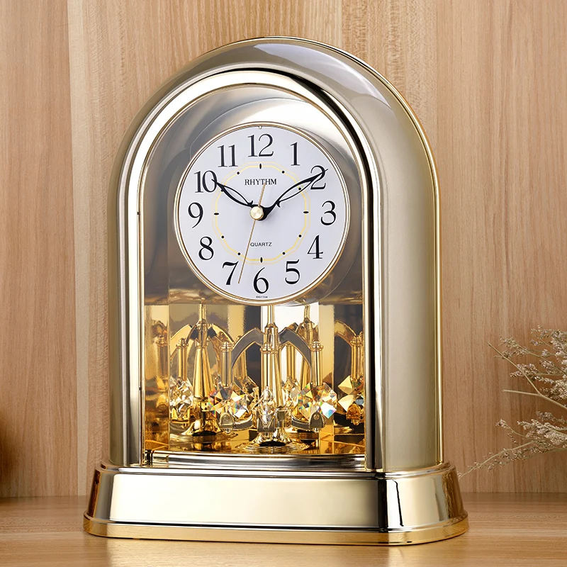RHYTHM Brand European classical Table Clock living room office mute modern fashion desk clock creative decoration 4SG696