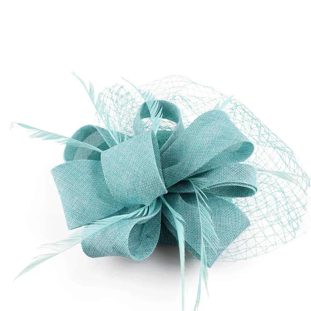Charming Green Bridal Wedding Mesh Headwear Prom Derby Veils Hoops Fascinator Hats With Hair Clip Vintage Ladies Accessory |