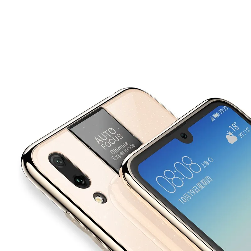Чехол для Huawei Y7 Pro 2019 с гальваническим покрытием из мягкого органического стекла