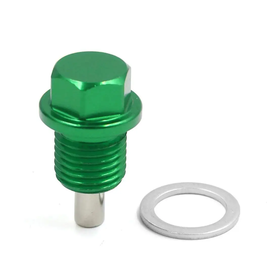 

uxcell M14 x 1.5 Green Aluminum Alloy Magnetic Engine Oil Pan Drain Bolt Screw for Car Engine Drain Cap
