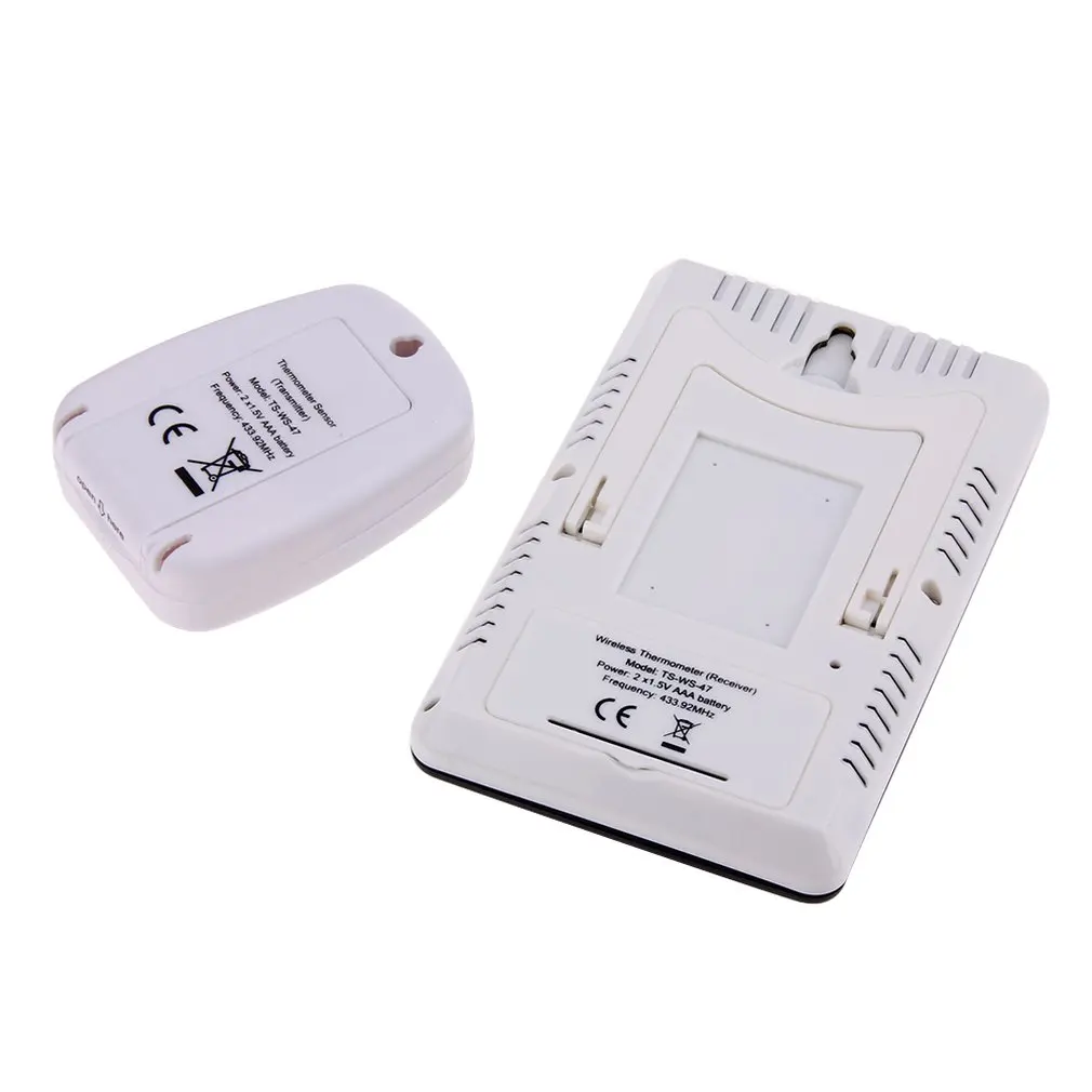 TS-WS-47 беспроводной цифровой термометр Крытый Открытый термометр время дисплей часы настольная подставка метеостанция