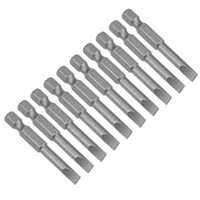 uxcell 10 pcs 5mm slotted tip magnetic flat head screwdriver bits 14 inch hex shank 2 inch length s2 power tool