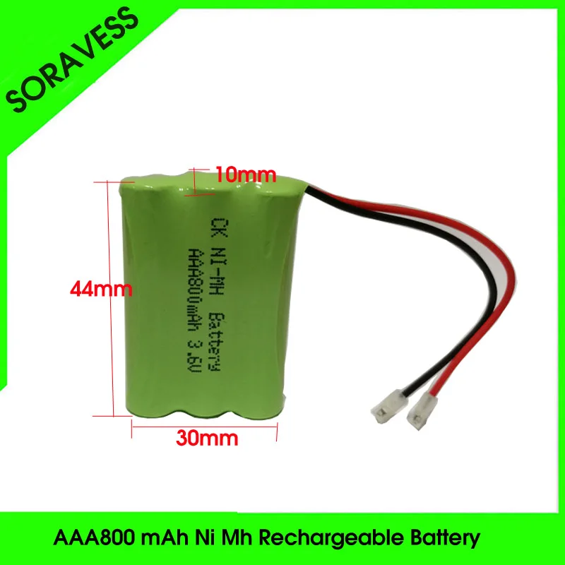 Soravess 1-4 шт. 3 6 В AAA Ni Mh аккумуляторная батарея 800 мАч aaa NiMh батареи для