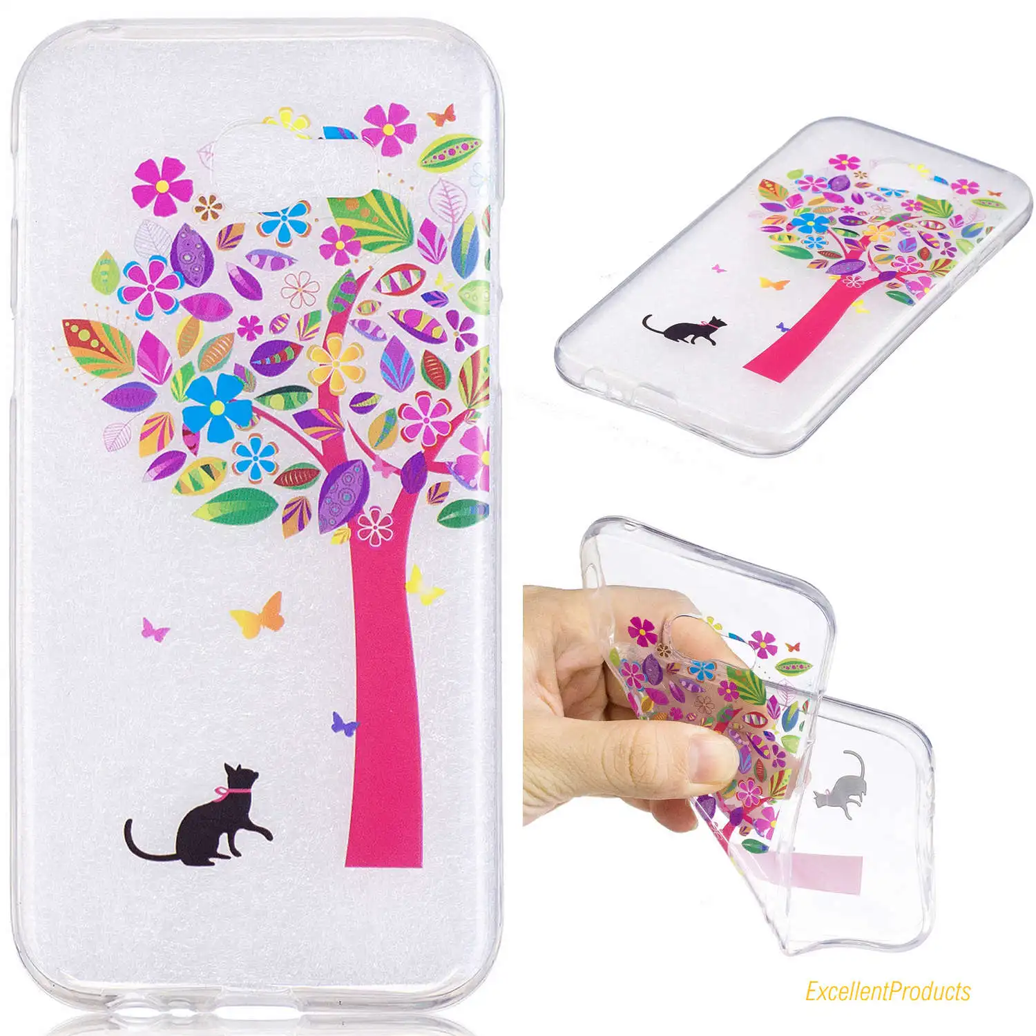 Cat cactus horse panda Ice cream IMD Painting Soft TPU Stand Cover Case For Samsung A3 2017 phone phoen case |