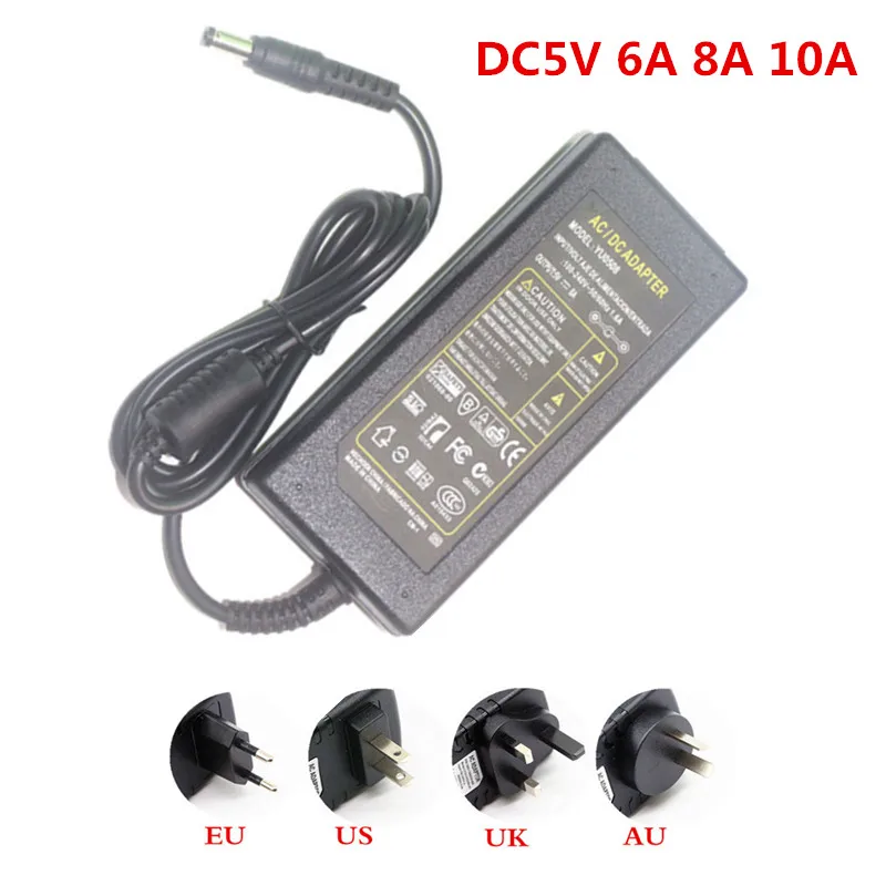 DC5V адаптер AC100-240V Трансформаторы освещения выход 1A/2A/3A/6A/8A/10A источник питания для