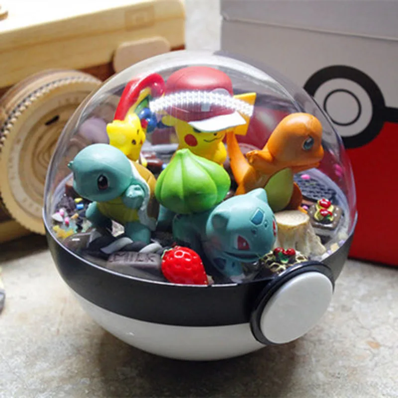 Японские Мультяшные фигурки монстров pokeball Mini pikachu Squirtle Charmander Bulbasaur новогодние