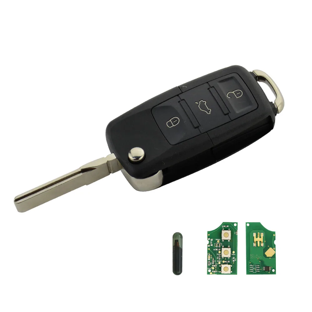 OkeyTech для Audi A3 A4 A6 A8 RS4 TT 433 МГц ID48 чип HAA Uncut Пустой Клинок 3 кнопки откидной складной