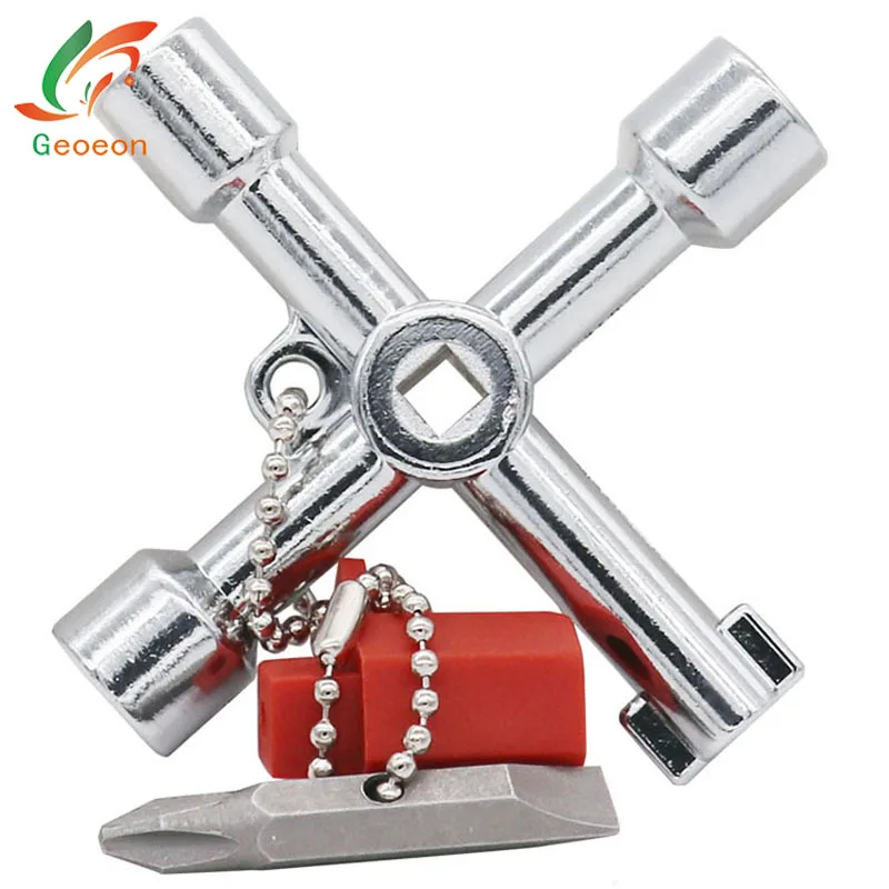 1PC 5 In 1 Cross Switch Key Wrench Spanner Universal Kirsite Square Triangle Train Electrical Cabinet Alloy A53 | Инструменты