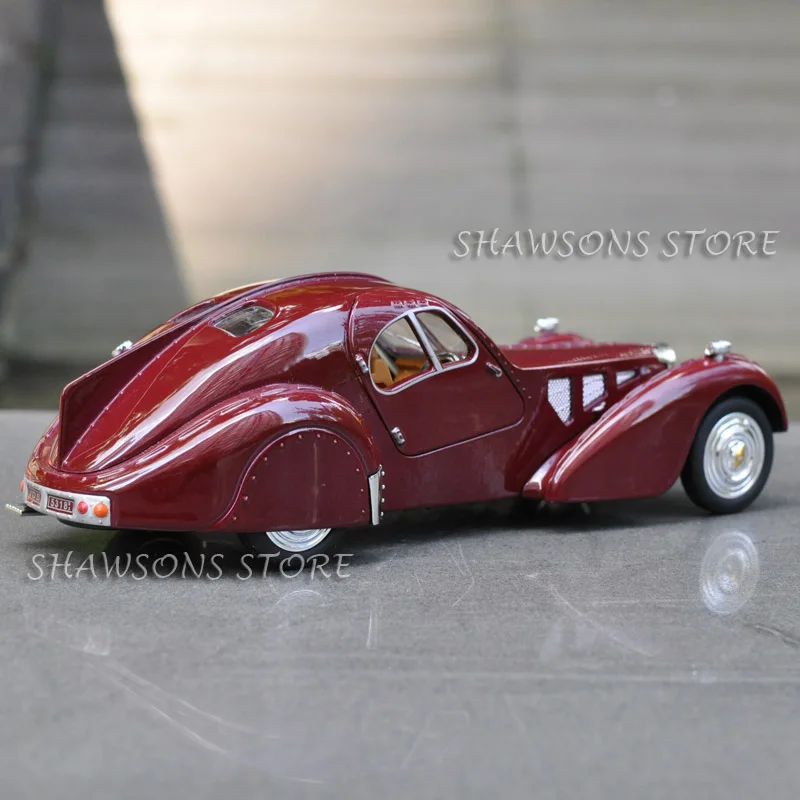 1:28 литая металлическая винтажная модель автомобиля Bugatti Type 57SC Atlantic игрушка со