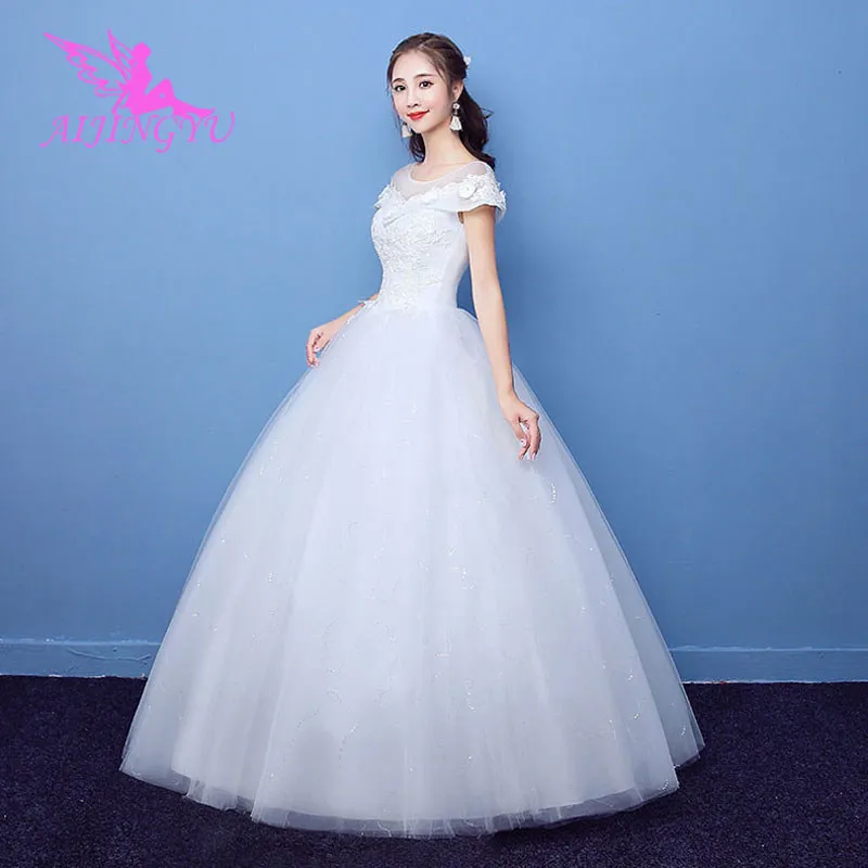 

AIJINGYU 2021 plus size Customized new hot selling cheap ball gown lace up back formal bride dresses wedding dress WK725