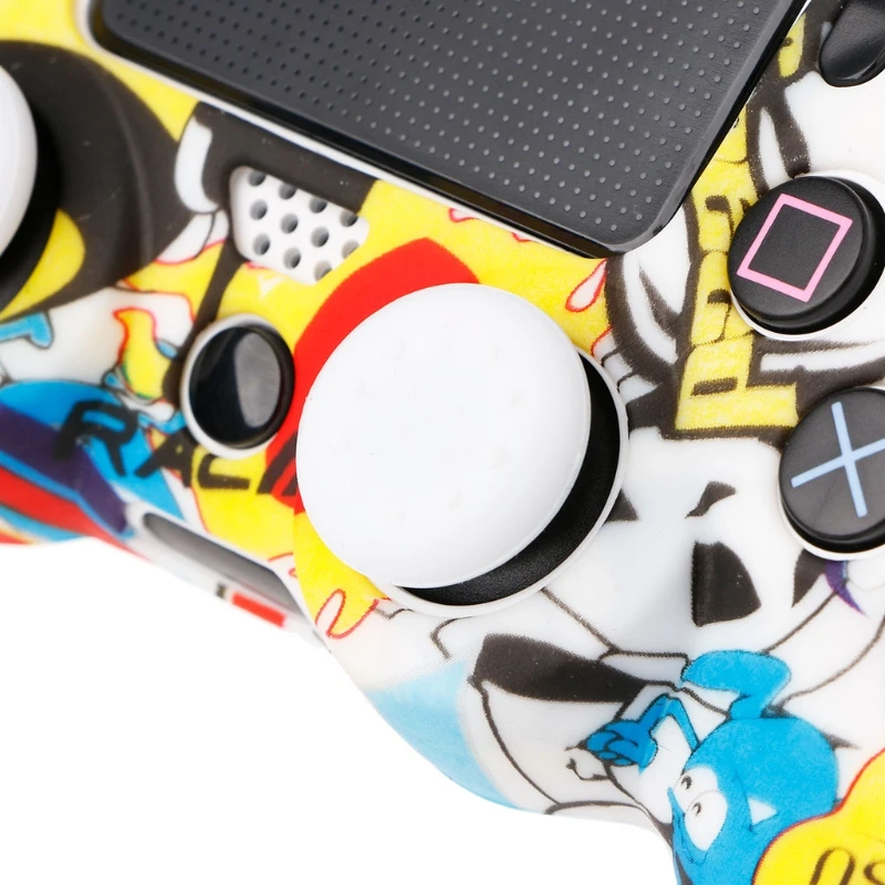 Разноцветный силиконовый чехол + 2 джойстика комплект для контроллера Dualshock 4 PS4 |