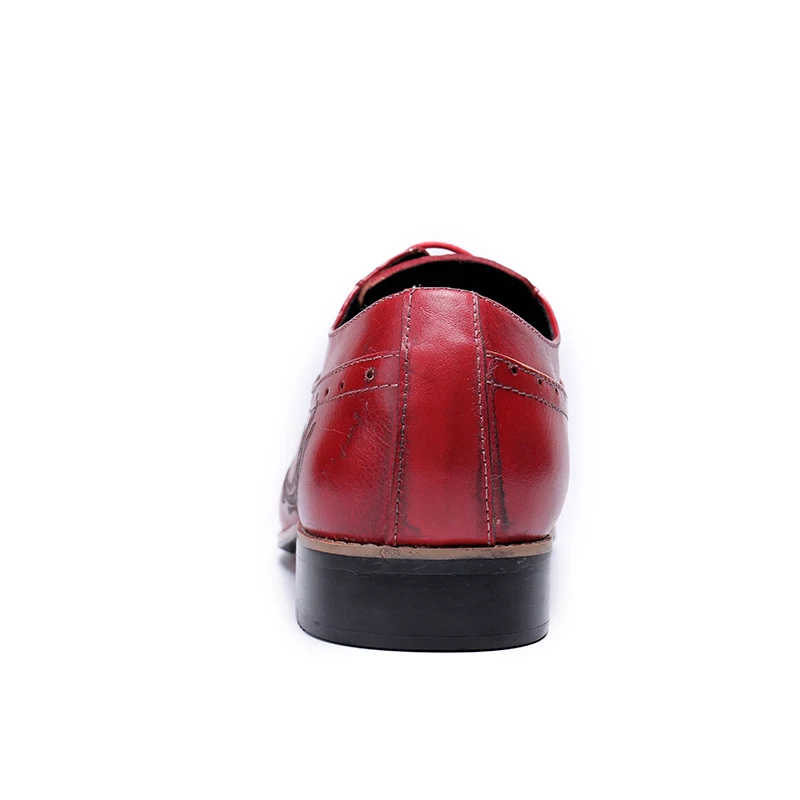 Genuine Leather Mens Shoes Red Fashion Pattern Flat Bottom Casual Laofers Dressing Brand Lace-up Man Zapatillas Plus Size | Обувь