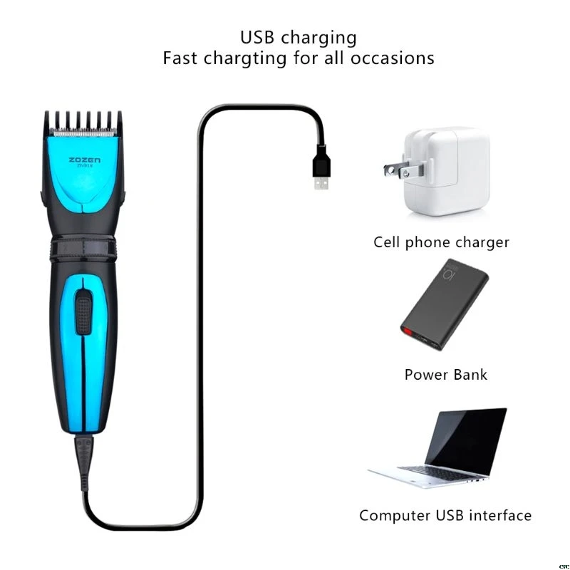 Электрическая машинка для стрижки волос с USB зарядкой, триммер для волос, бритва, Беспроводная Бритва, низкий уровень шума, триммер для взрослых и детей