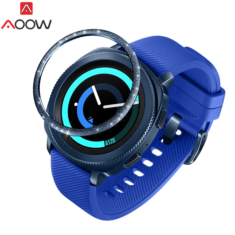 Glitter-Blue Ободок кольцо стиль для samsung Galaxy Watch 42 мм/шестерни Спорт клейкая крышка против царапин Нержавеющая сталь защита аксессуары - Цвет ремешка: Glitter-Blue