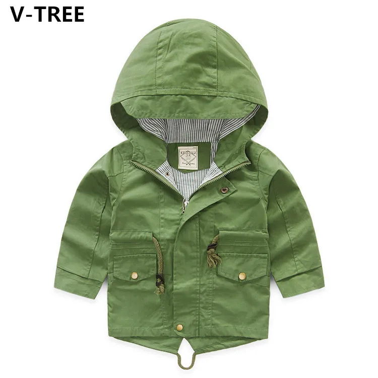 Повседневные пальто для мальчиков Осенние куртки с капюшоном маленьких Детские
