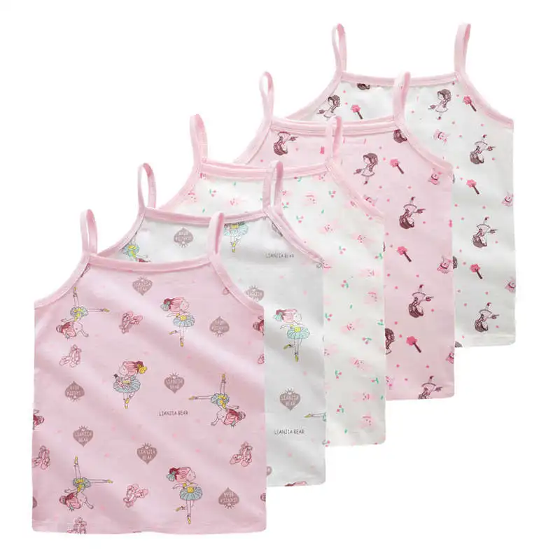 Летние майки с цветочным принтом для девочек топы нижнее белье детская одежда
