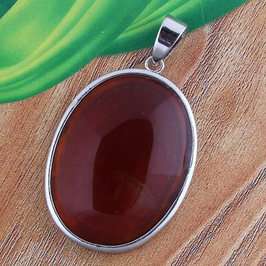 Red Agates Крафт-бусины популярный летний Стиль Посеребренная овальная форма мульти кварц камень кулон свадебное украшение очаровательные ювелирные изделия - Окраска металла: Red Agates