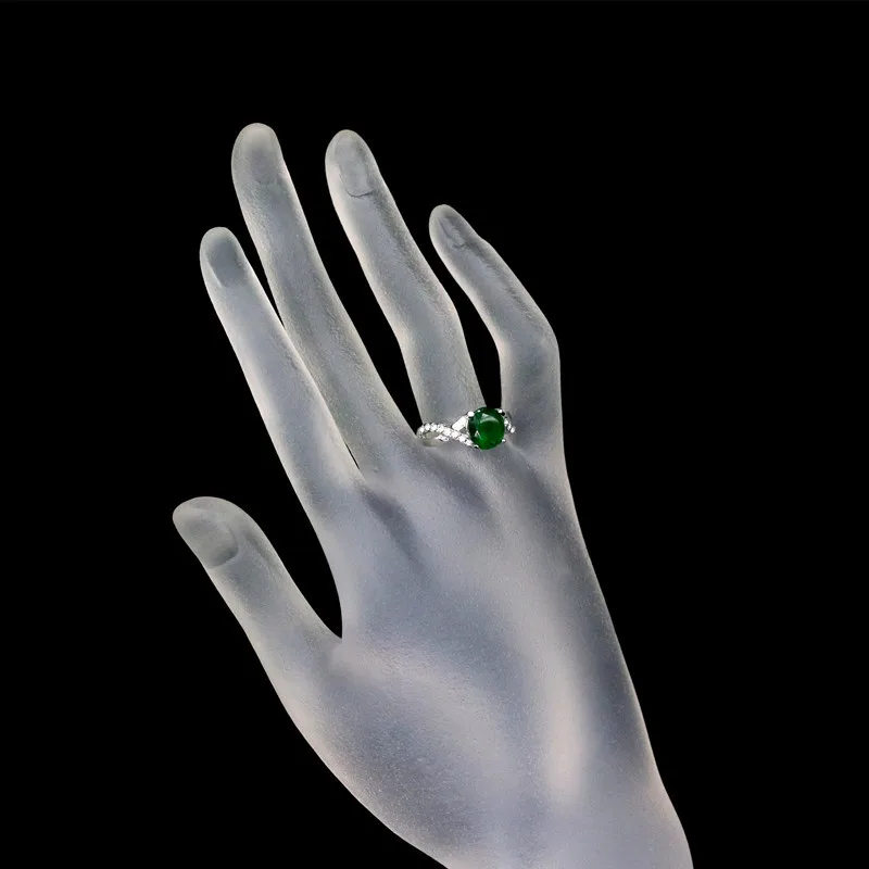 Новые модные кольца HanCheng с зелеными/синими кристаллами для женщин Стразы