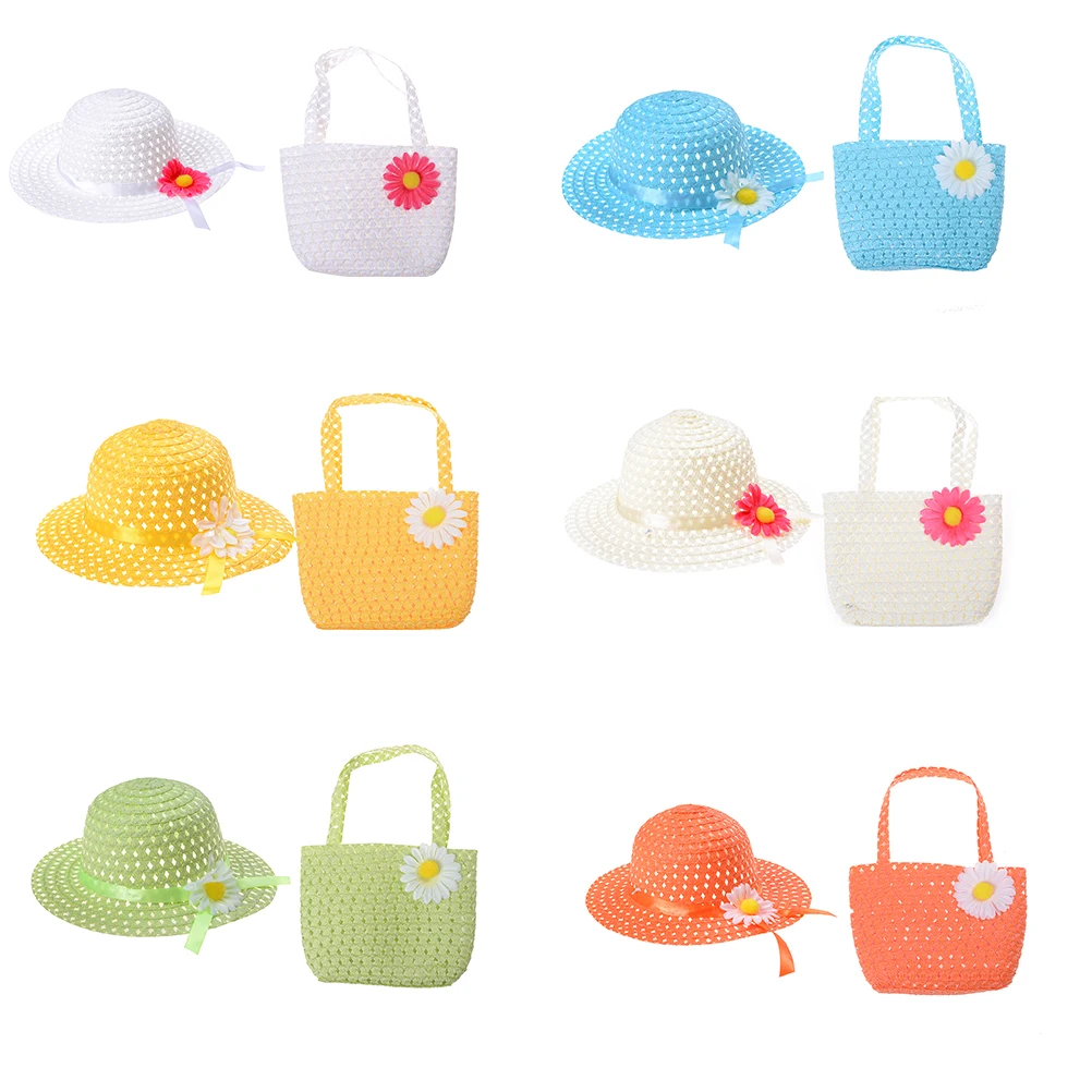 2 шт./компл. Соломенная Сумка тоут с цветами сумка костюм подходит От 1 до 6 лет