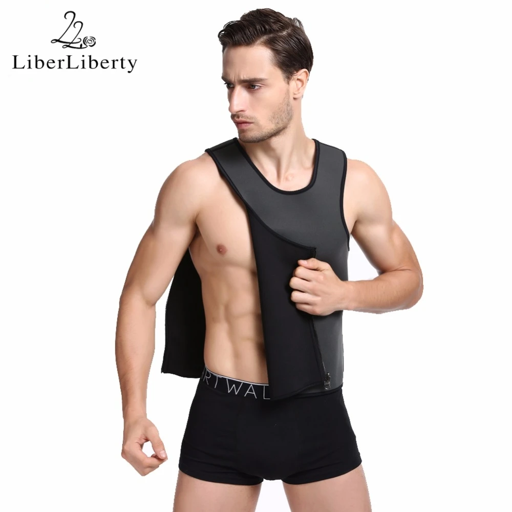 Мужской спортивный неопреновый жилет для похудения с молнией|corsets for waist training|shaper
