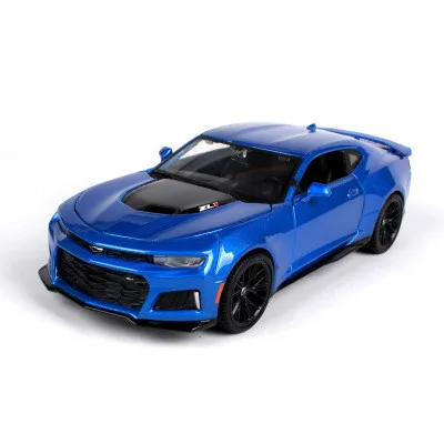 Синий Моделирование 1:24 Шевроле Камаро ZL1 сплав модель автомобиля, расширенная коллекция и подарок модели автомобиля украшения - Цвет: Синий